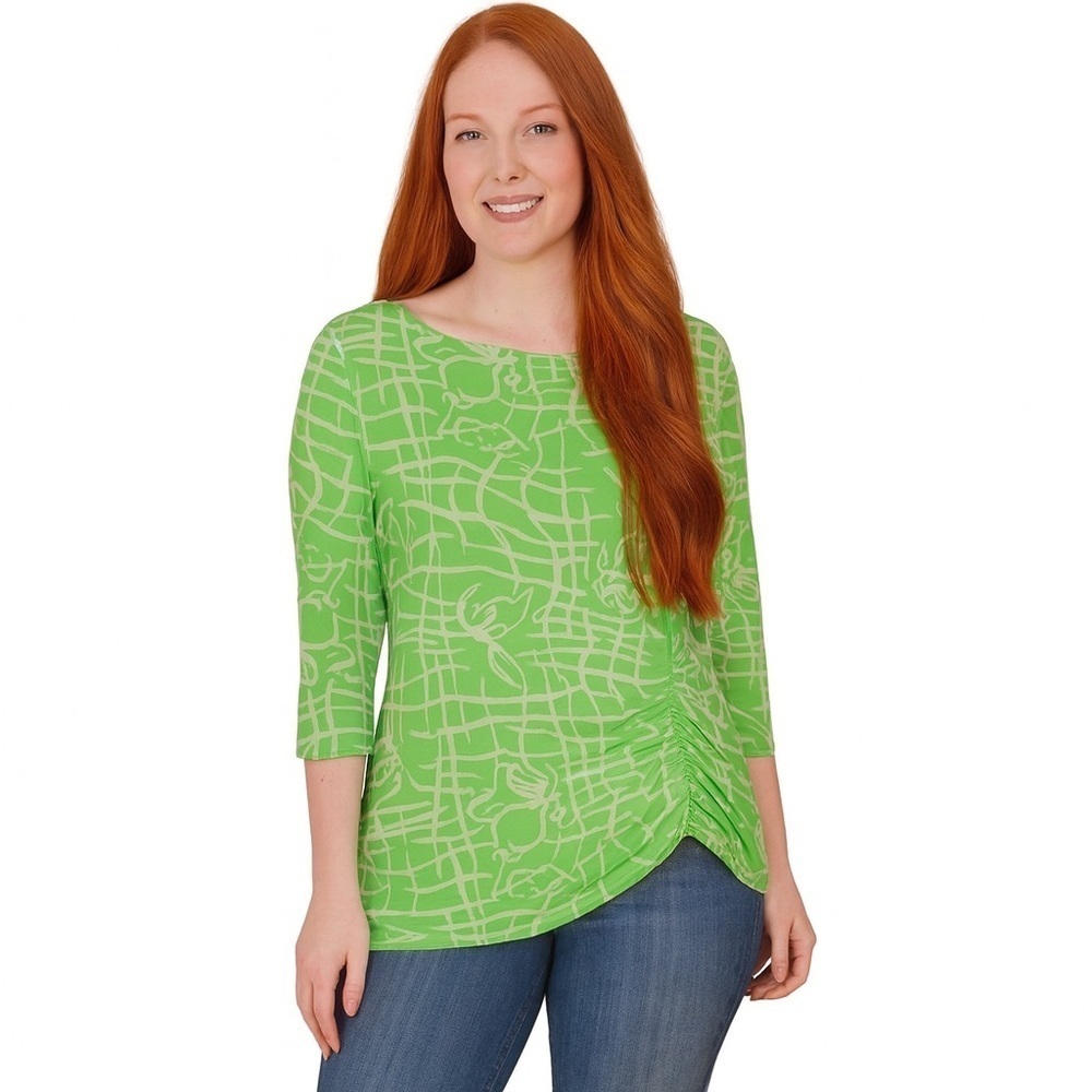 Investments petite size PL women’s blouse green